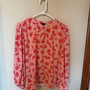 Ann Taylor Floral Pink Blouse